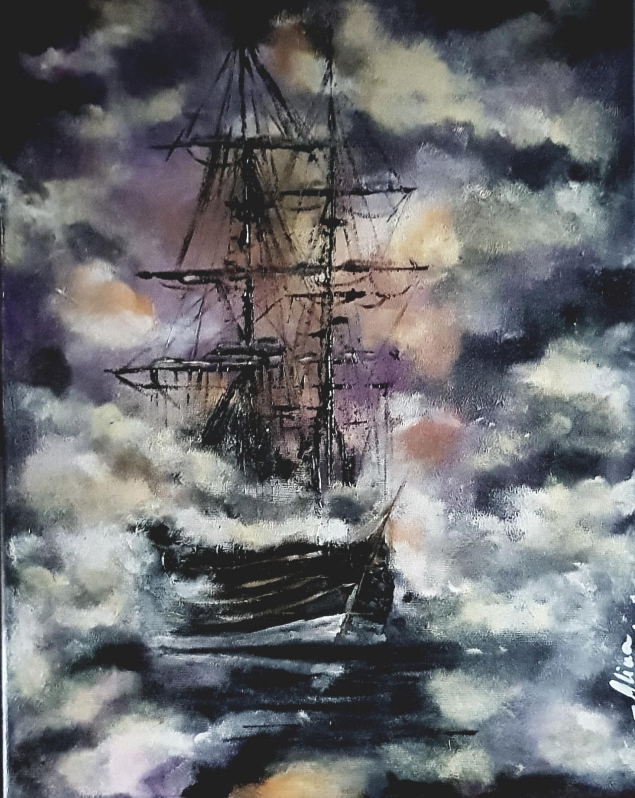 ArteDiAlina.com painting: Coming out of the fog